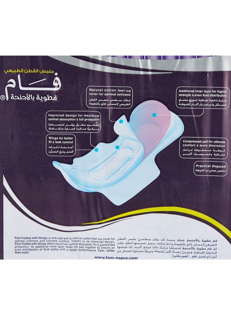Fam Natural Cotton Feel, Maxi Thick, Folded With Wings, Night Sanitary Pads, 48 Pads - Image 5